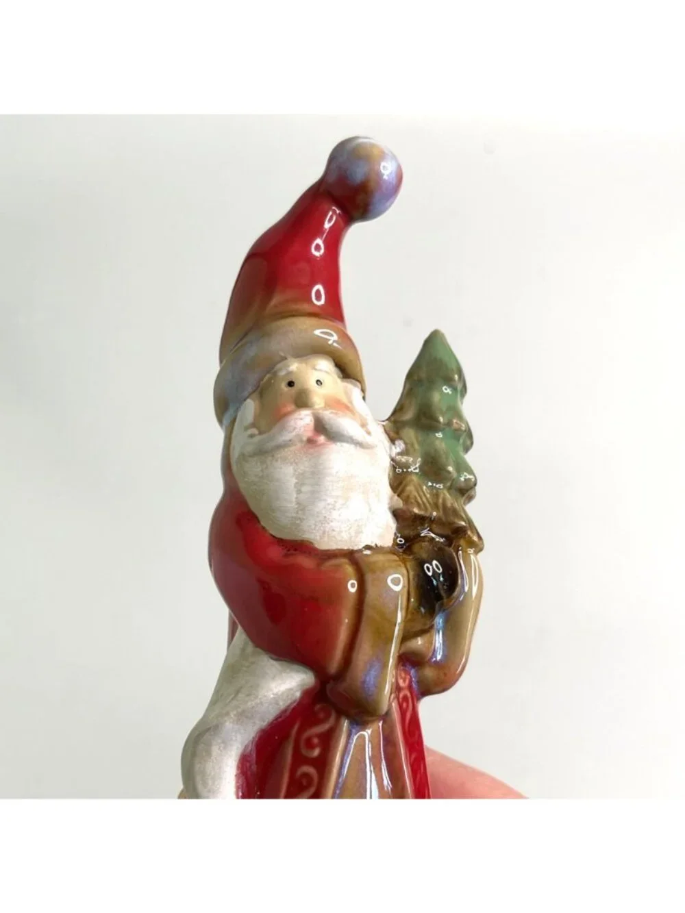 Vintage Christmas Figurine Set Old World Santa and Snowman Cardinal Holiday 8